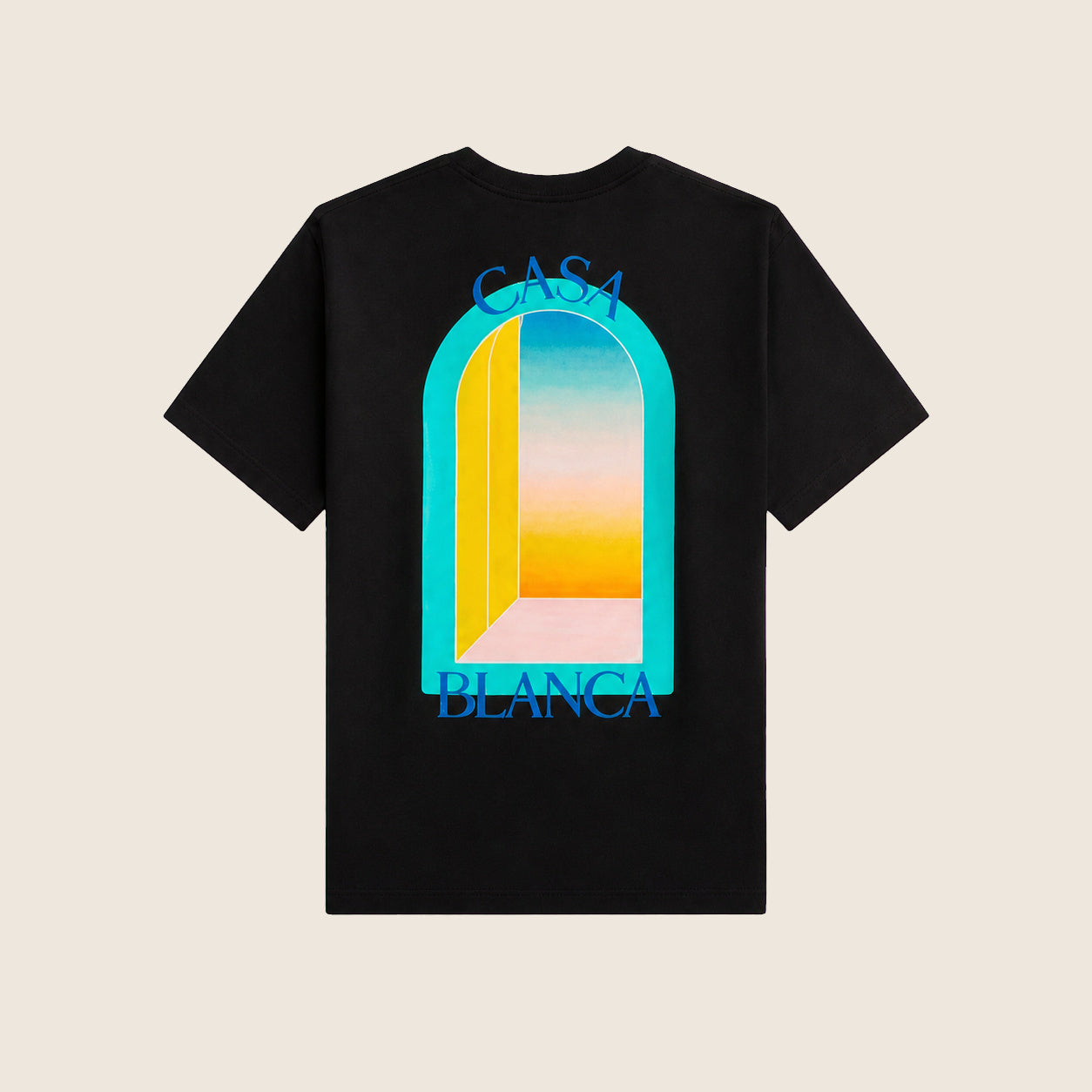 Tee-shirt Casablanca — Noir arche turquoise
