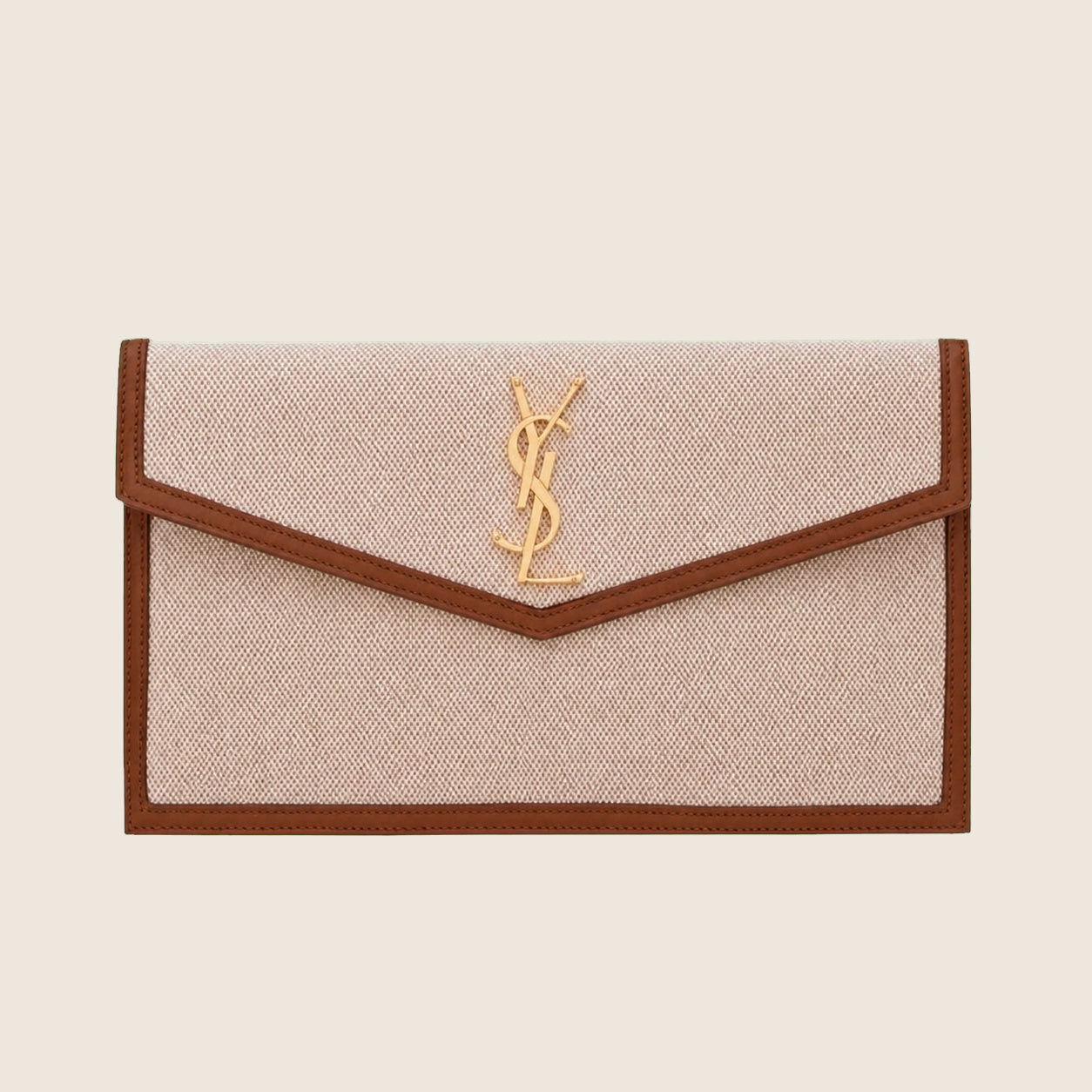 Pochette Yves Saint Laurent — Beige et cognac