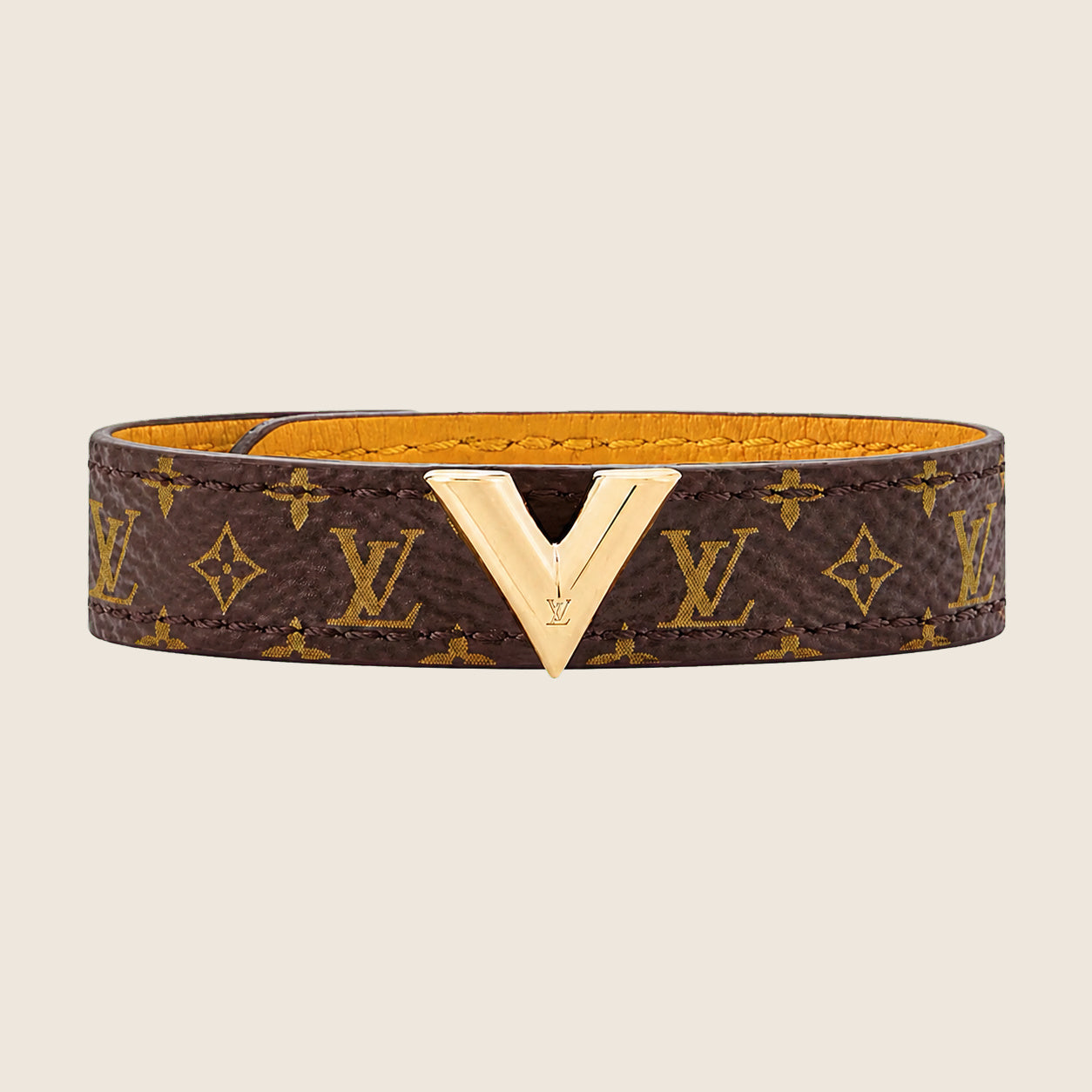 Bracelet Louis Vuitton — Monogramme boucle V dorée