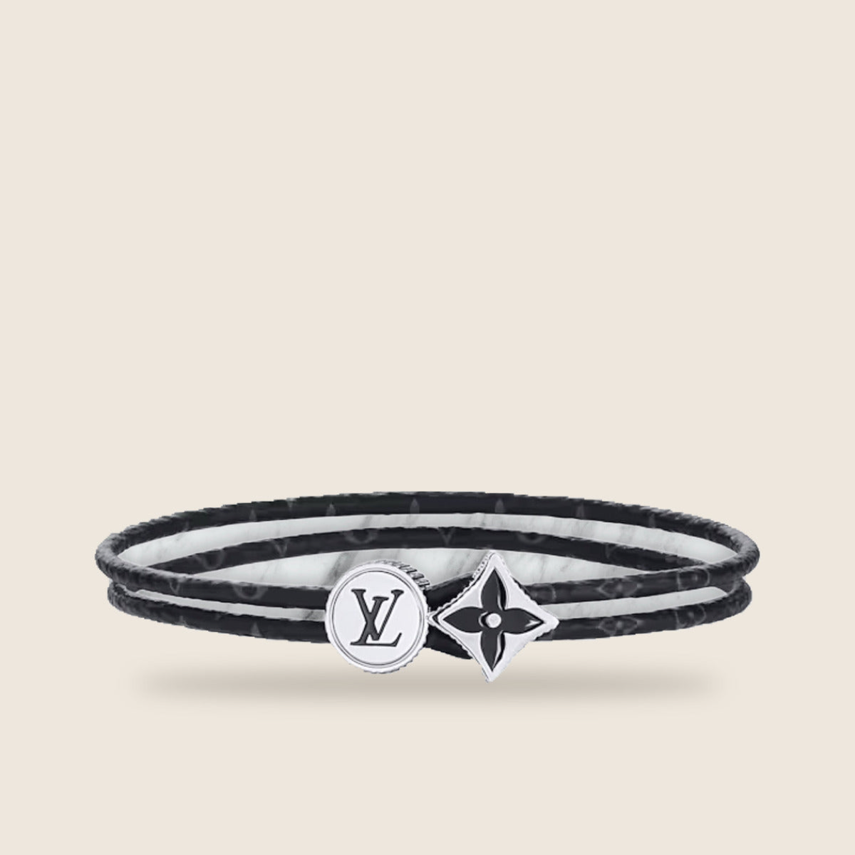 Bracelet Louis Vuitton — Noir cordon monogramme