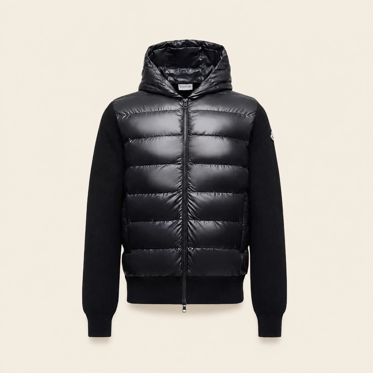 Cardigan Moncler — Zippé matelassé en laine