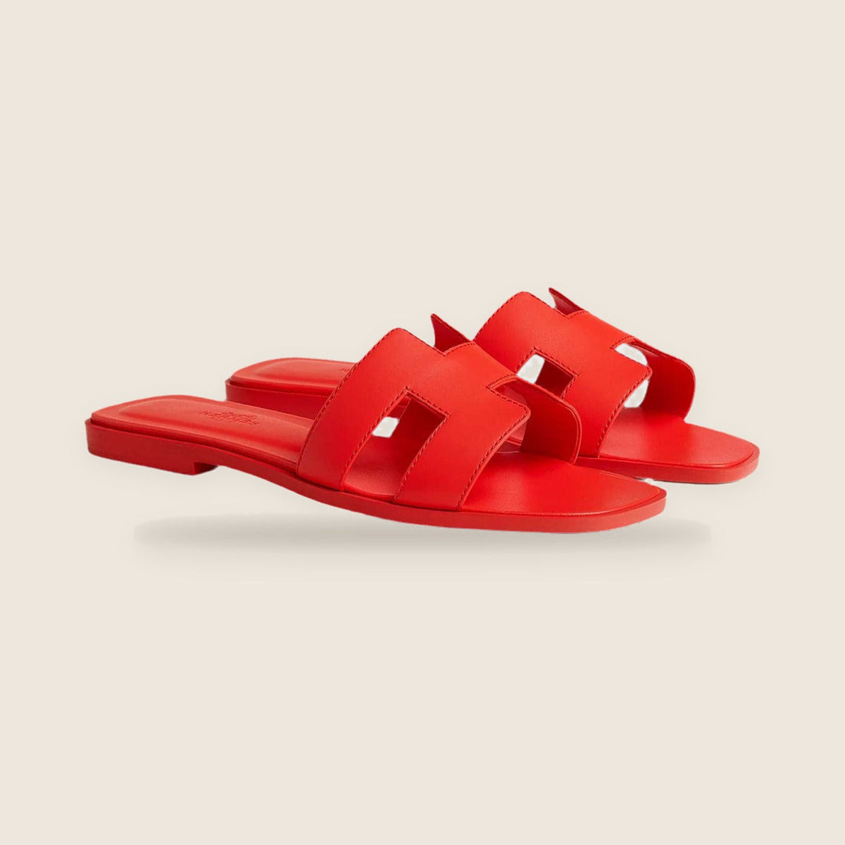 Claquettes Hermes Oran — Rouge