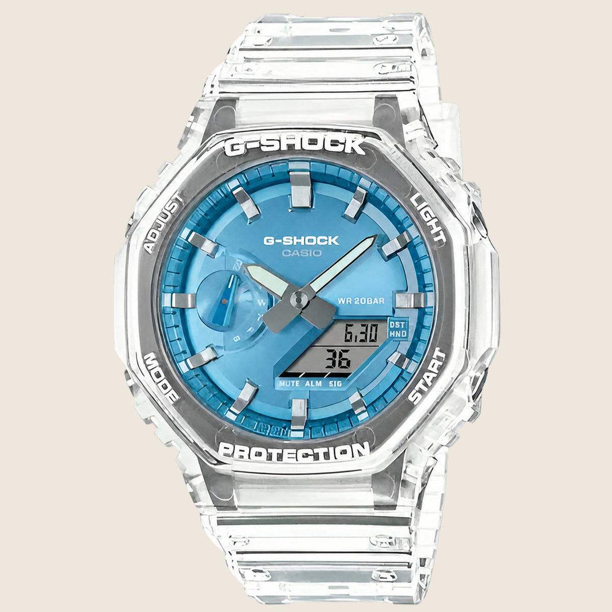 Casio G-Shock GA-2100 — Transparent bleu givré