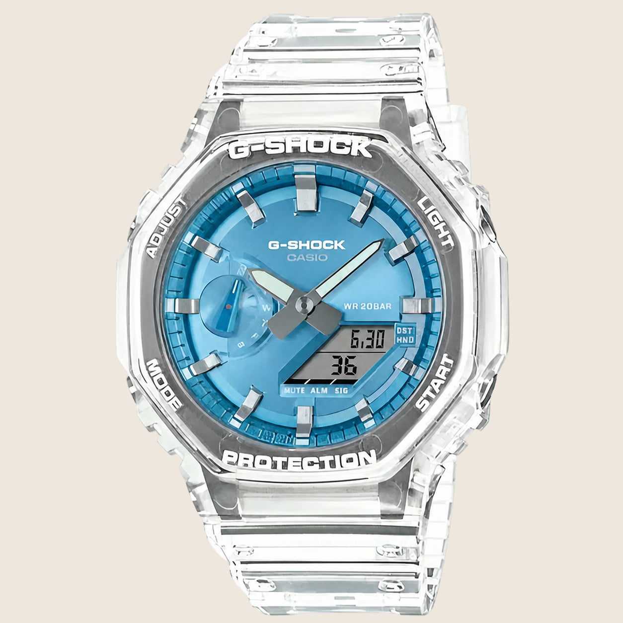 Casio G-Shock GA-2100 — Transparent bleu givré