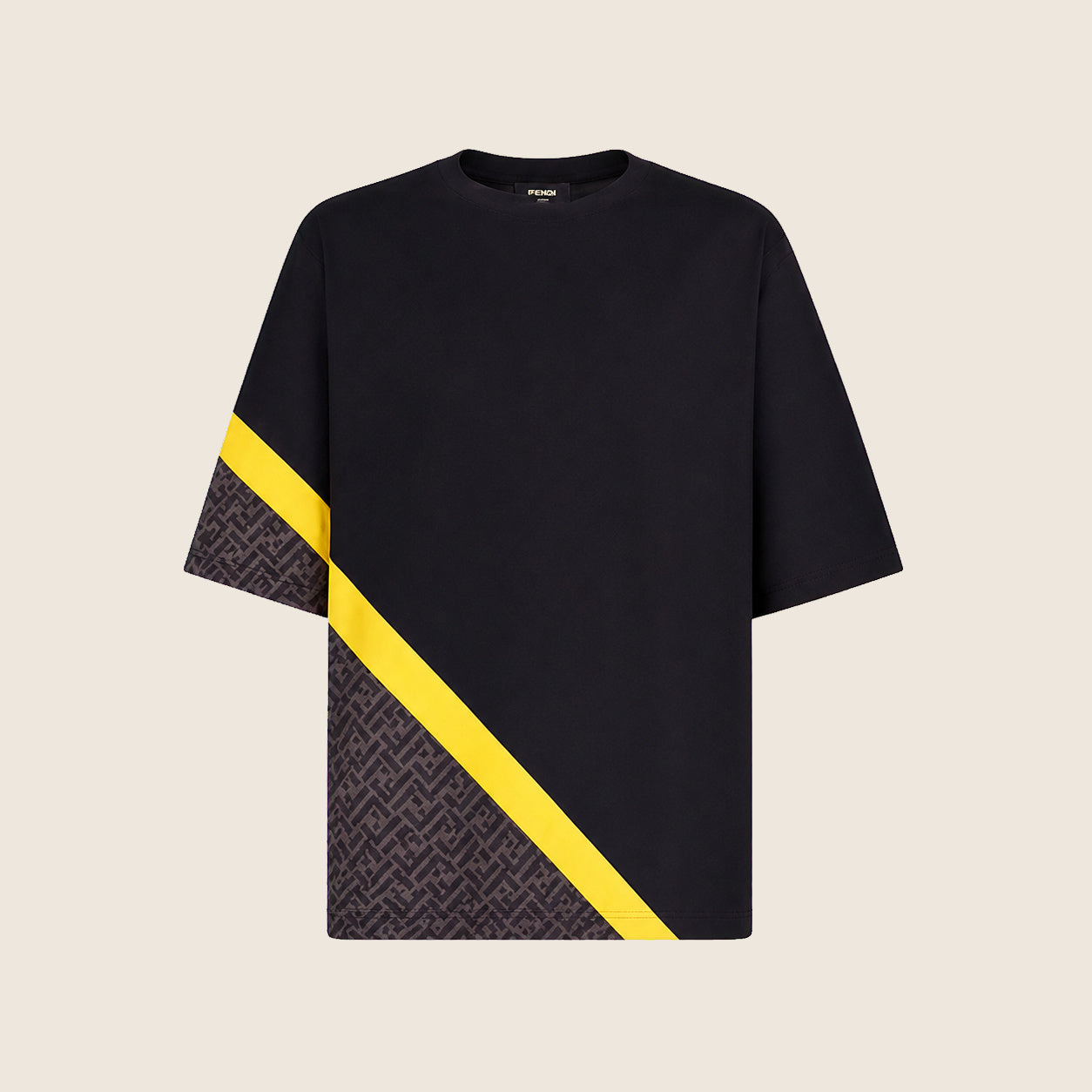 Tee-shirt Fendi — Noir bande jaune