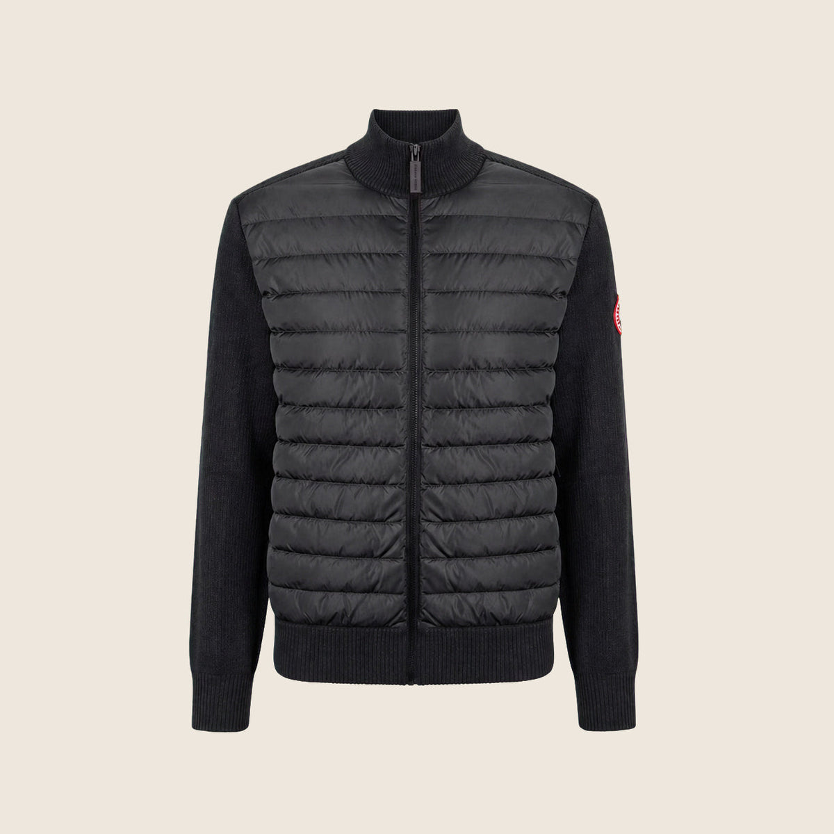 Canada Goose — Cardigan noir en maille et duvet