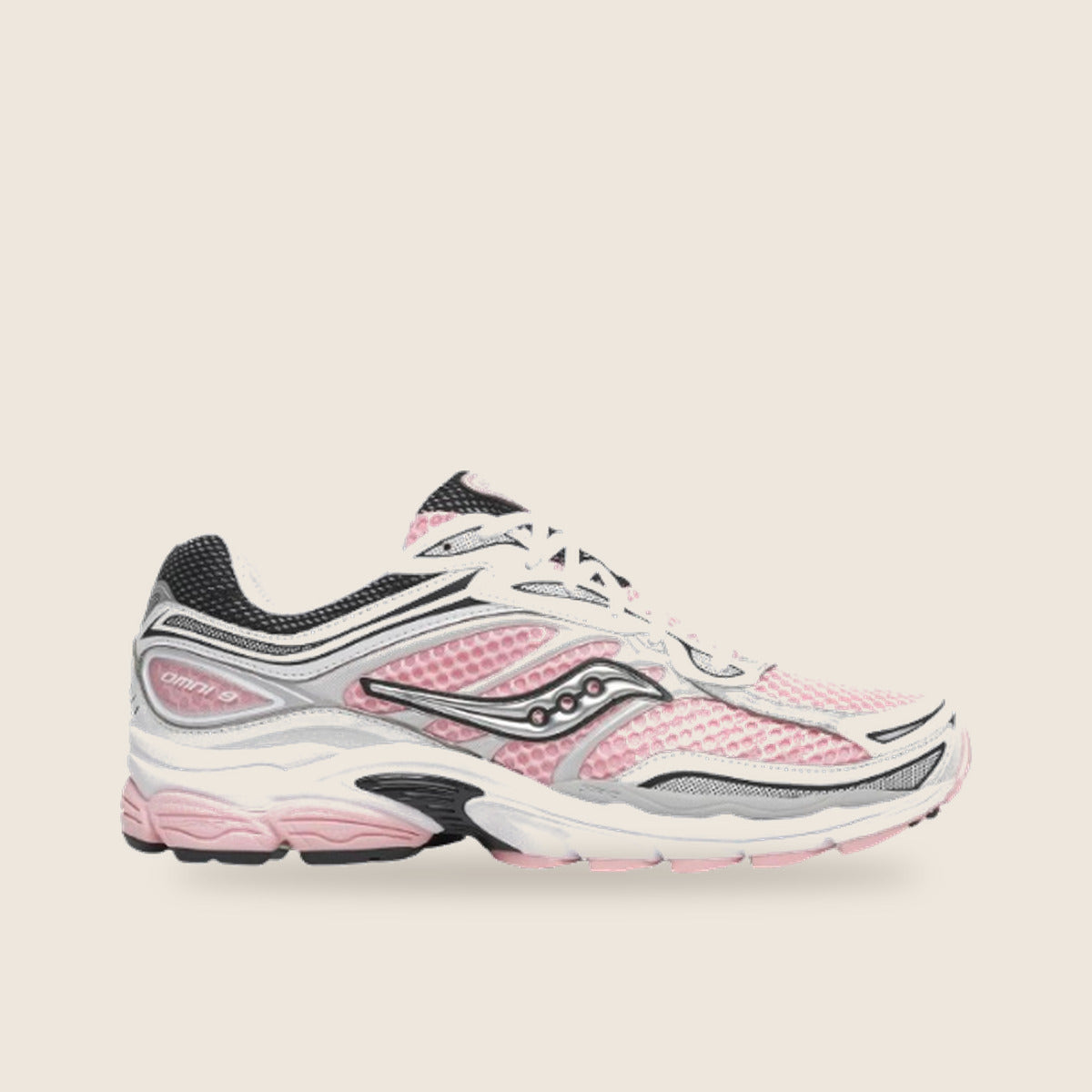 Saucony ProGrid Omni 9 — Blanc et rose