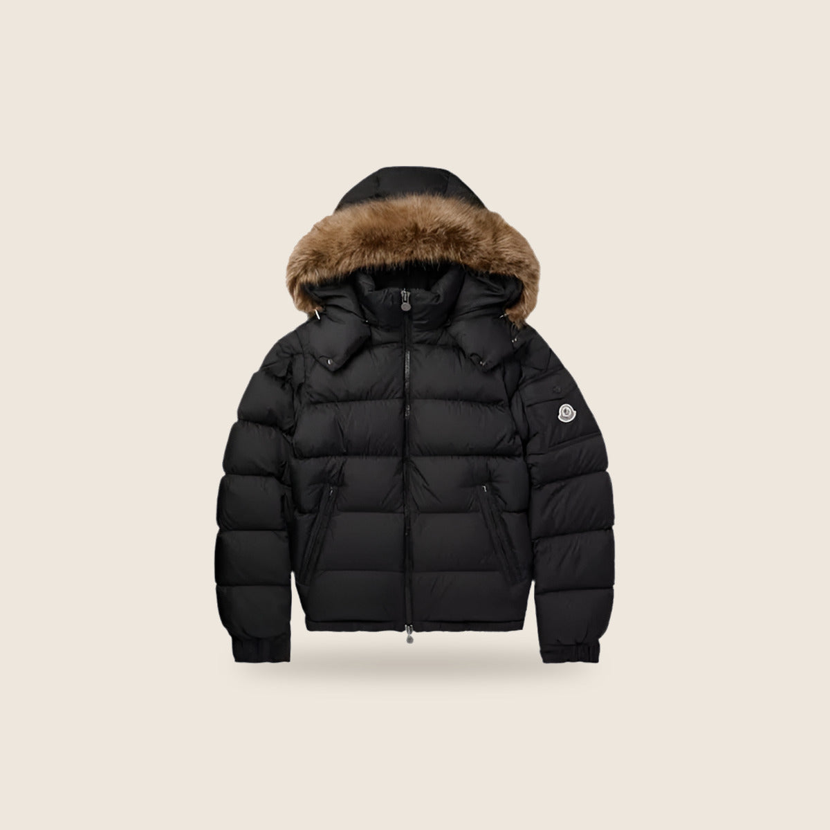 Doudoune Moncler — Noir capuche fourrure