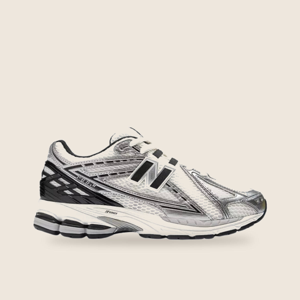 New Balance 1906R — Blanc et argent métallisé