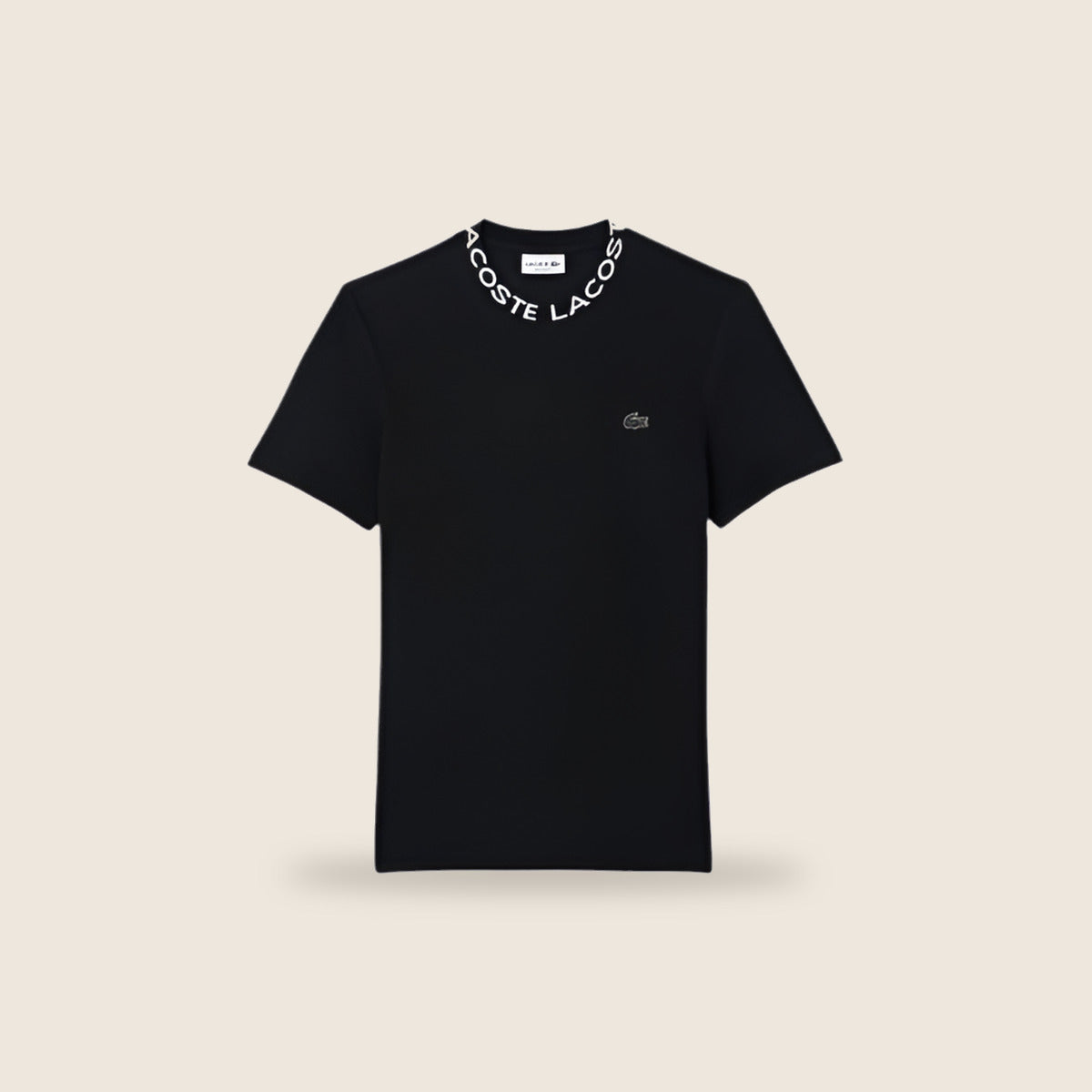 Tee-shirt Lacoste — Noir col signature