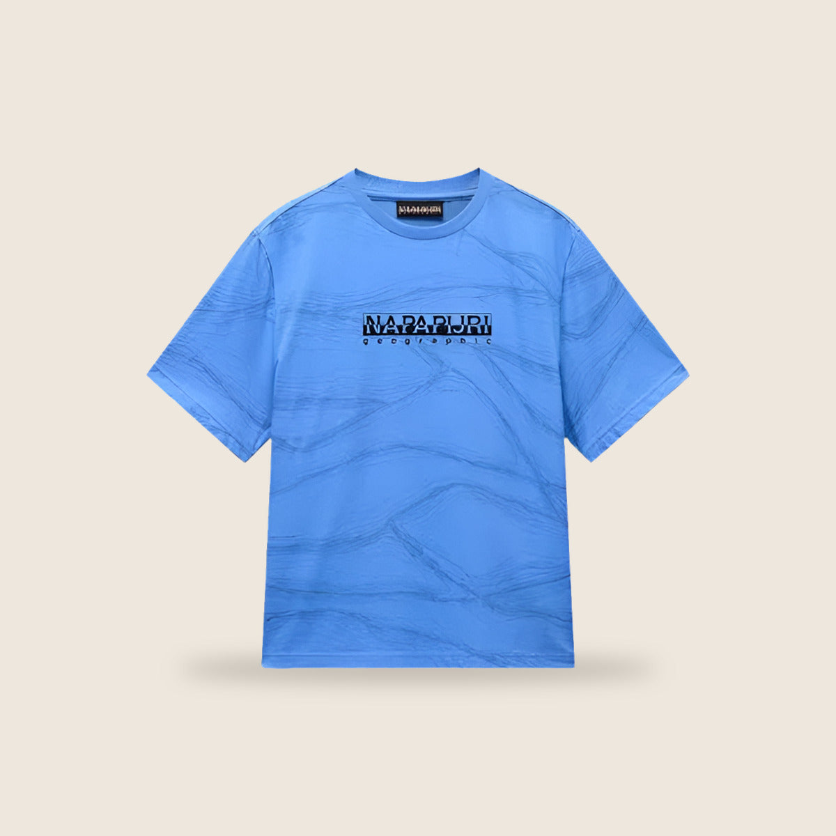 Tee-shirt Napapijri — Bleu azur imprimé