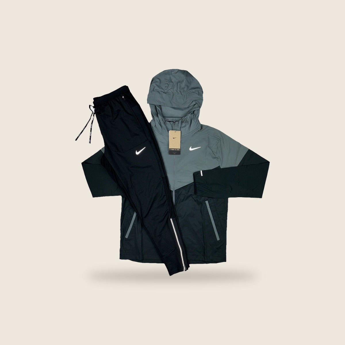 Ensemble Running Nike — Noir et gris