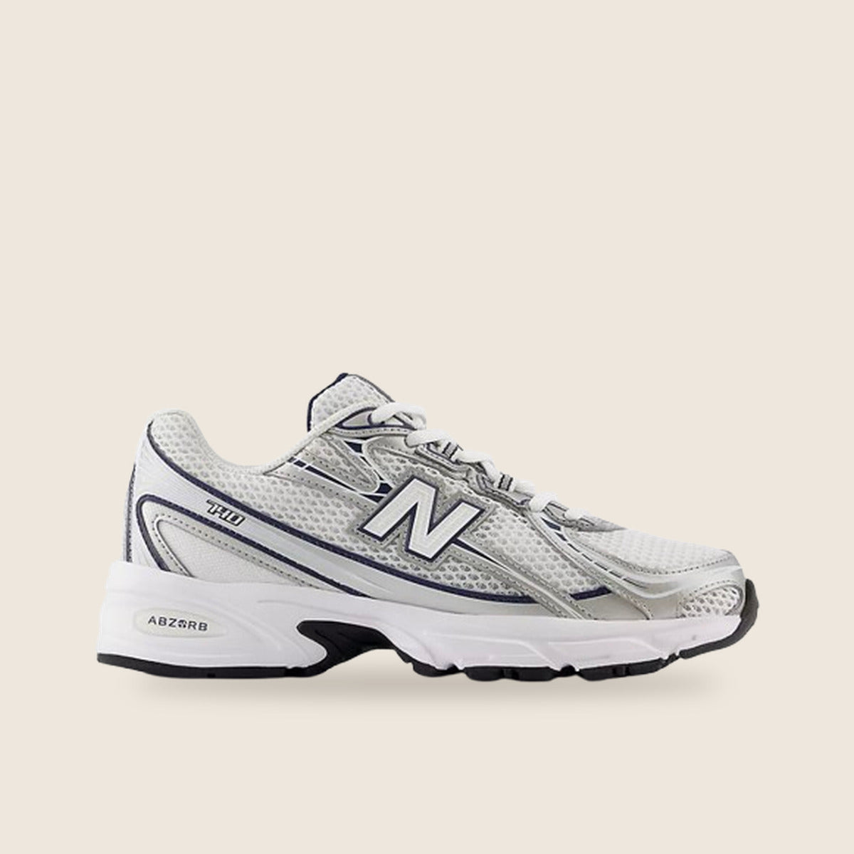 New Balance 740 — Blanc et argent
