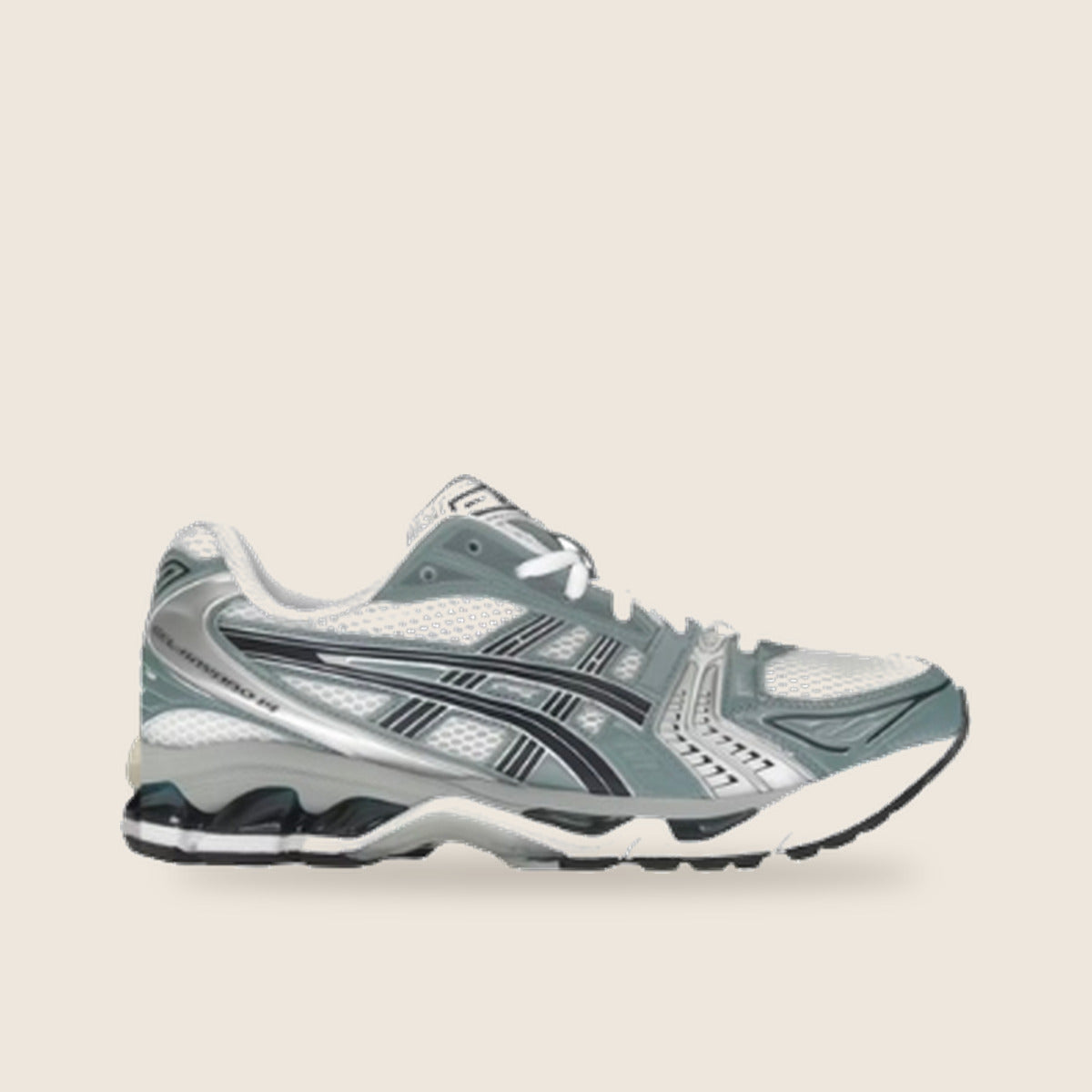 Asics Gel-Kayano 14 — Blanc et gris fjord