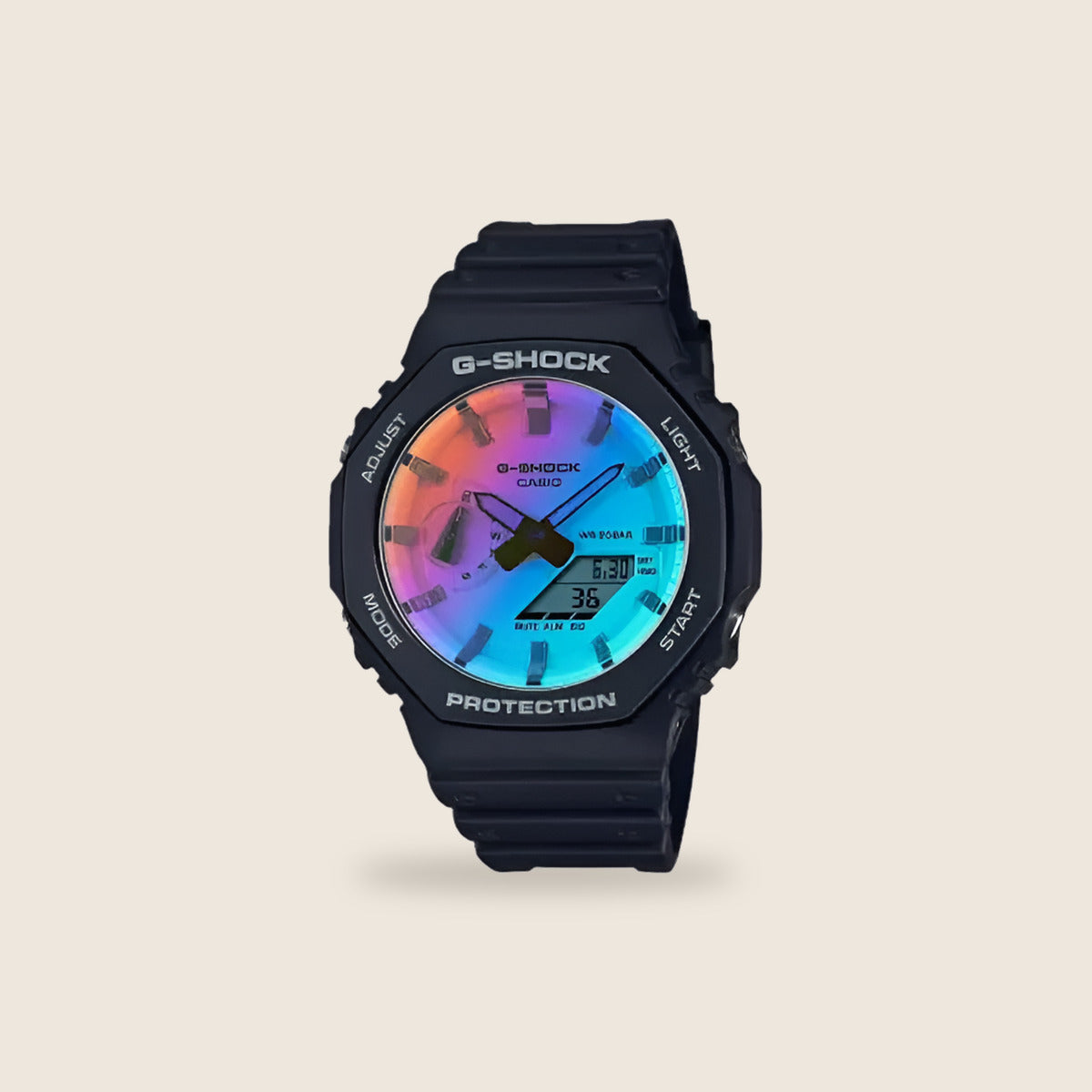 Casio G-Shock GA-2100 — Noir cadran iridescent