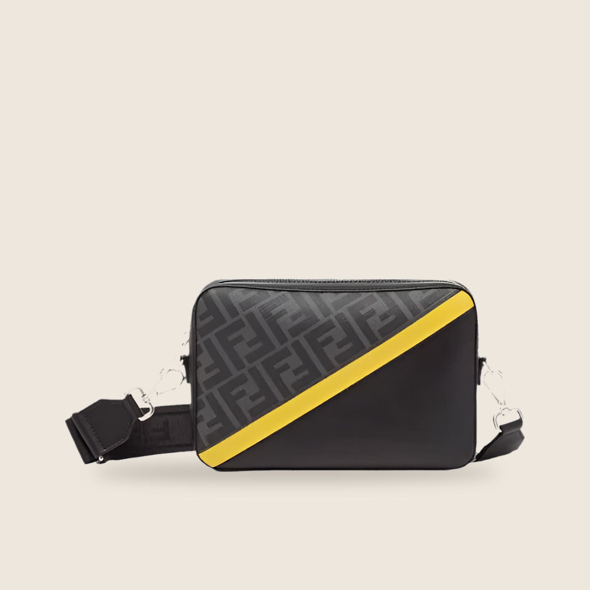 Sacoche Fendi — Noir bande jaune